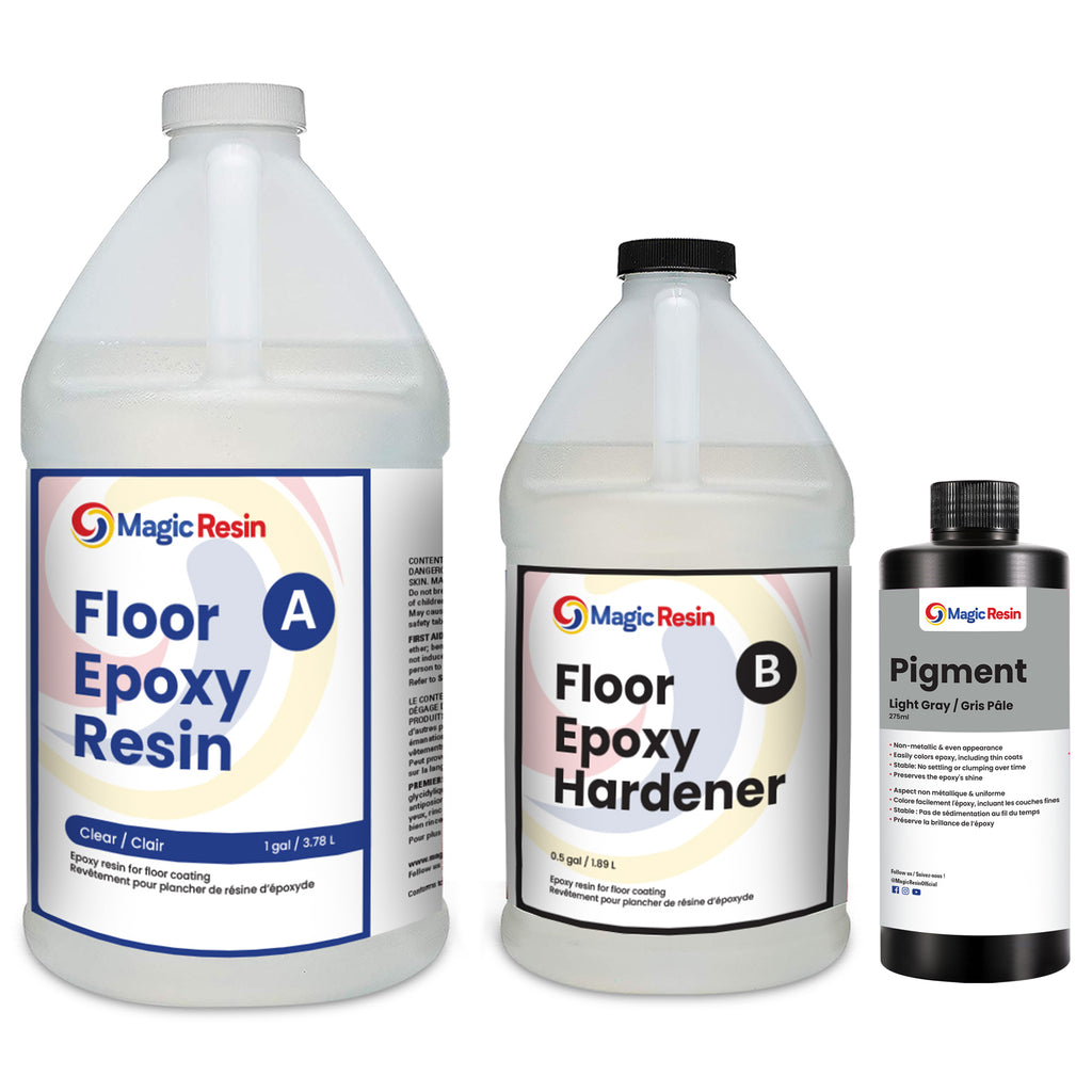 Light Gray | Floor Epoxy Resin for Garages, Basements, Warehouses, Retail Stores | Choose Size