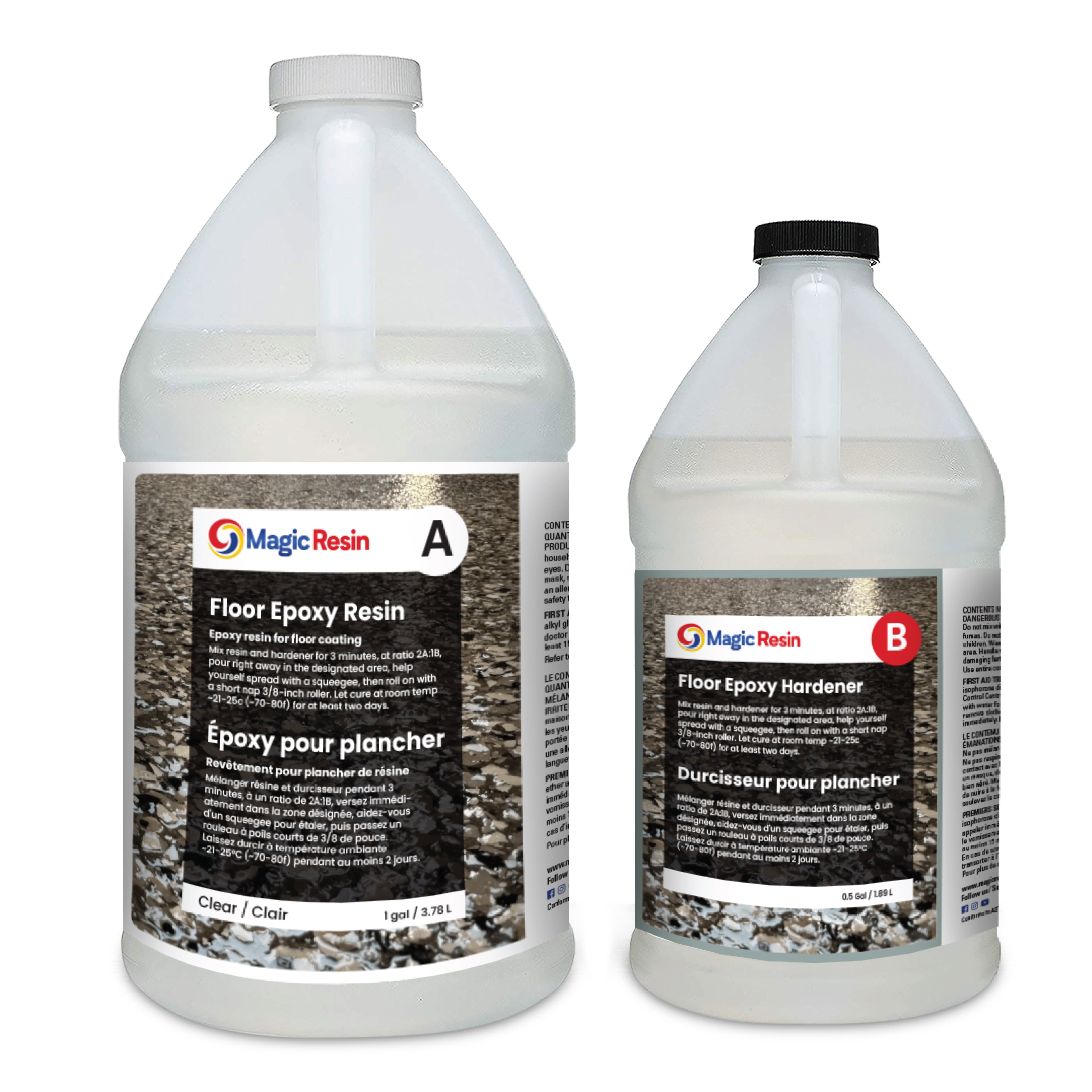 Clear | Floor Epoxy Resin for Garages, Basements, Warehouses, Retail Stores | Choose Size