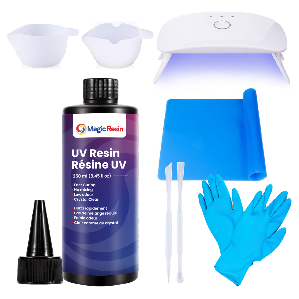 UV Resin for Crafting | Crystal Clear, Fast Curing and Non-Yellowing | For Jewelry, Coating, Small Casting, and DIY Projects | Easy to Use No Mixing