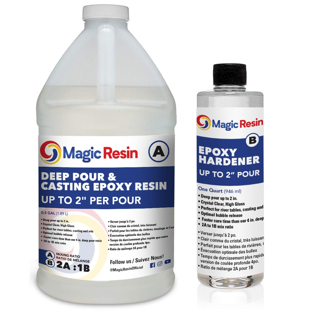 Deep Pour Epoxy Resin Promise - 1.5 Gallon Kit for River Tables & Artistic  Castings and DIY Projects | Crystal Clear 2:1 Ratio USA-Made Resin | Low