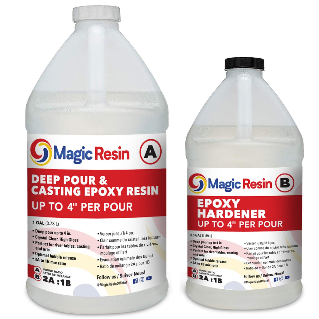 Shabebe Deep Pour Epoxy Resin 3 Gallon, Industrial Grade, Crystal Clear  Epoxy Resin Kit for 2-4 Depths, 2:1 Food Safe Casting Resin for DIY