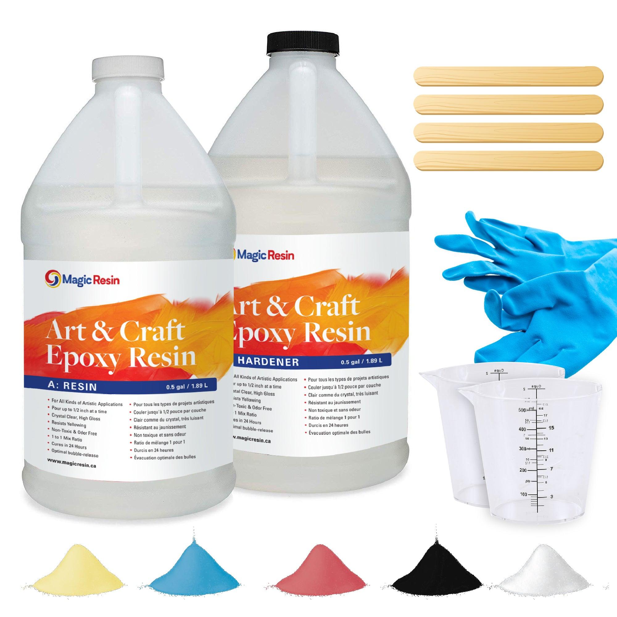 The Epoxy Resin Store - Clear Epoxy Resin, Easy Mixing (1-1), Tabletops,  Coasters, Jewelry, Concrete, Art, Crafts, 2 Part Epoxy - 1 Gallon Kit:  : Industrial & Scientific