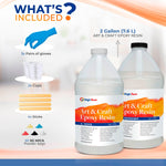 2 Gallon (7.6 L) | Art & Craft Epoxy Resin Kit | Includes 3 pairs of gloves, 2 cups, 4 sticks & 5 x 5g mica powder bags | Free express shipping - Magic Resin USA