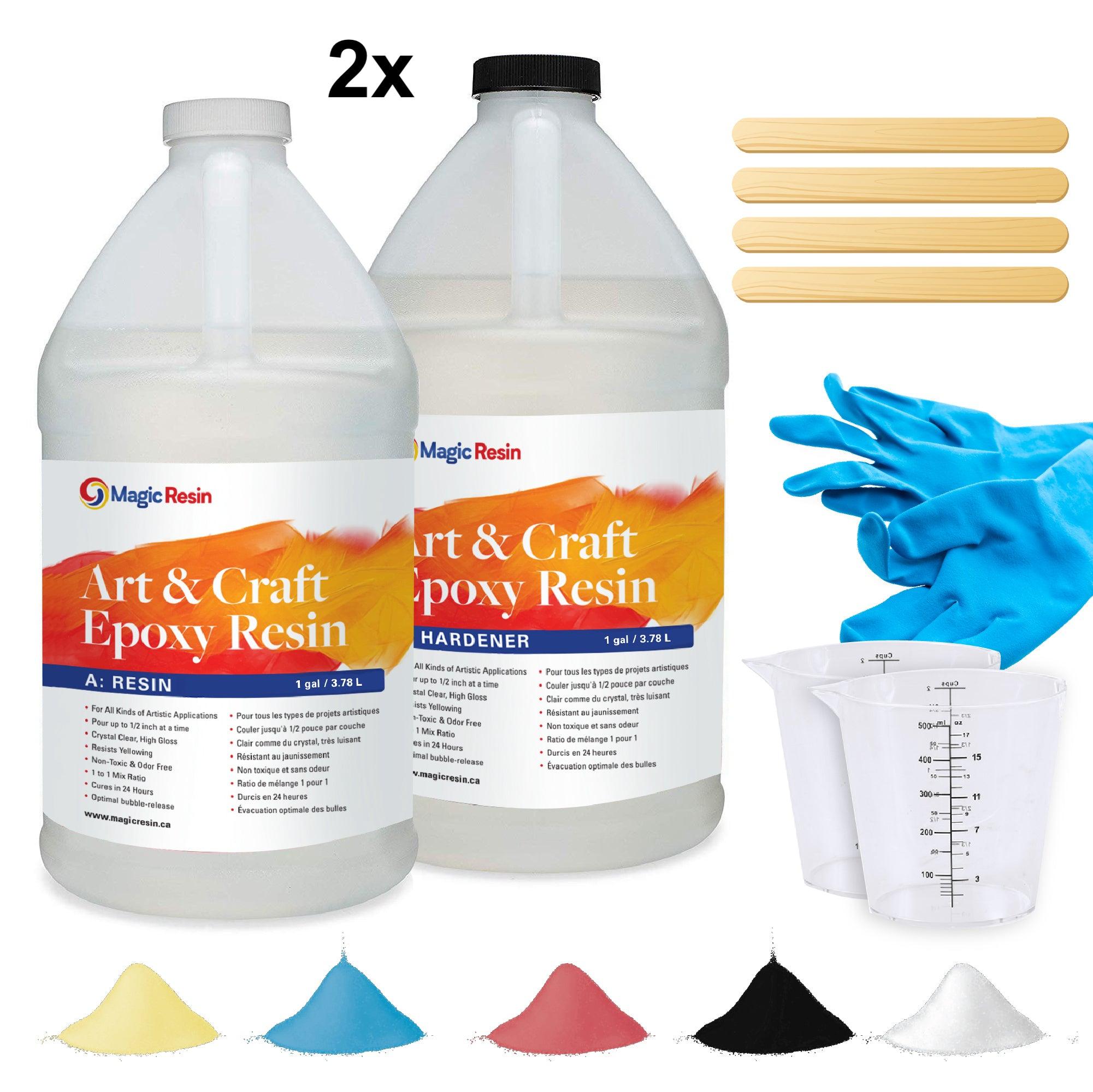 Epoxy Resin, Upgrade Formula 80OZ 2X UV Resistant Resin, Epoxy Casting and  Coating Resin Kit with Sticks, Self Leveling Easy Mix for Art, Crafts,  Jewelry Making, River Tables of Art Resin 