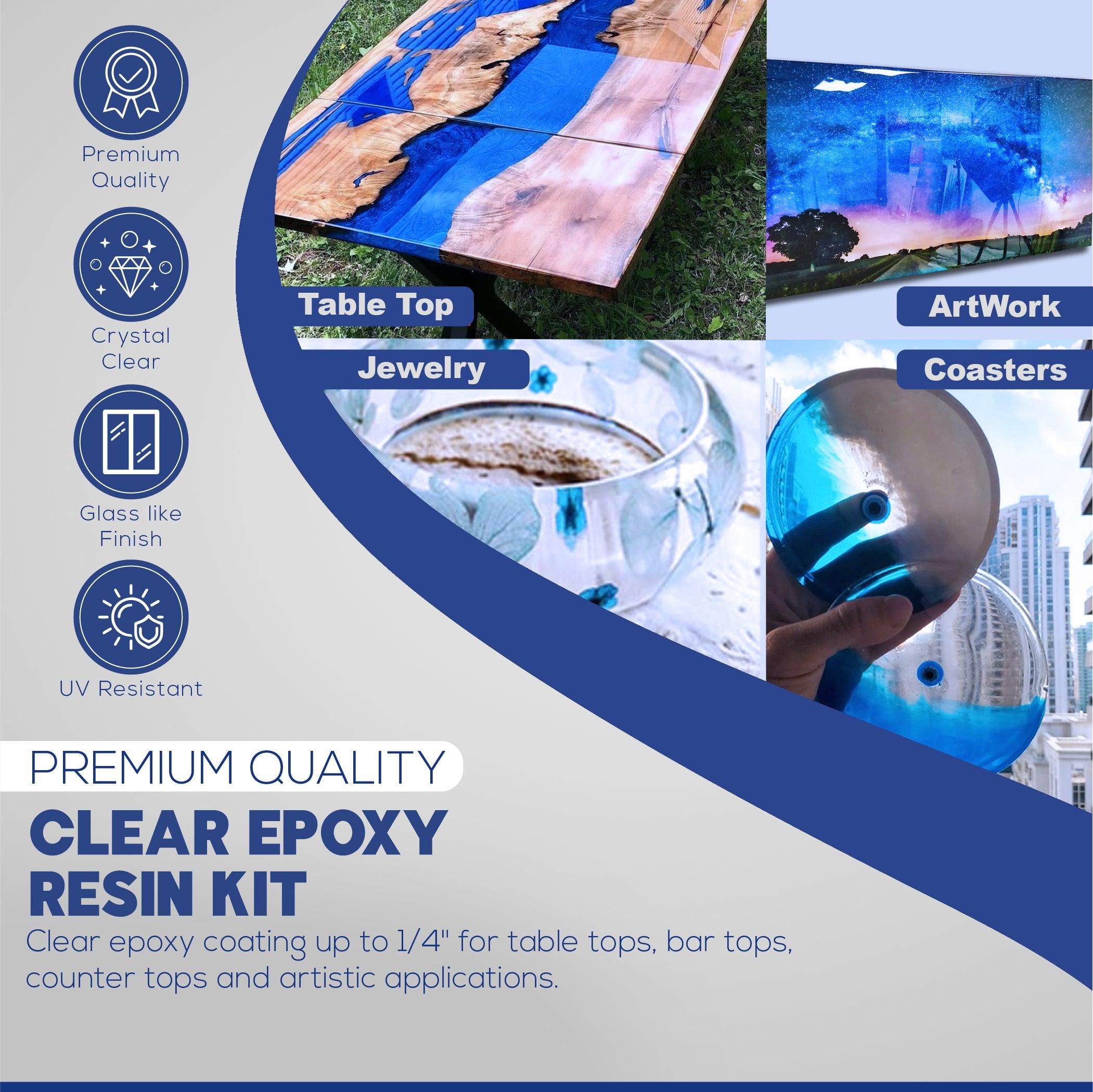 Let's Resin 1 Gallon Clear Epoxy Resin Kit, Bubble Free & Crystal Clear Epoxy Resin for Countertops, River Tables, Table Top, Coating, Casting