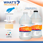 1 Gallon (3.78 L) | Art & Craft Epoxy Resin Kit | Includes 3 pairs of gloves, 2 cups, 4 sticks & 5 x 5g mica powder bags | Free express shipping - Magic Resin USA