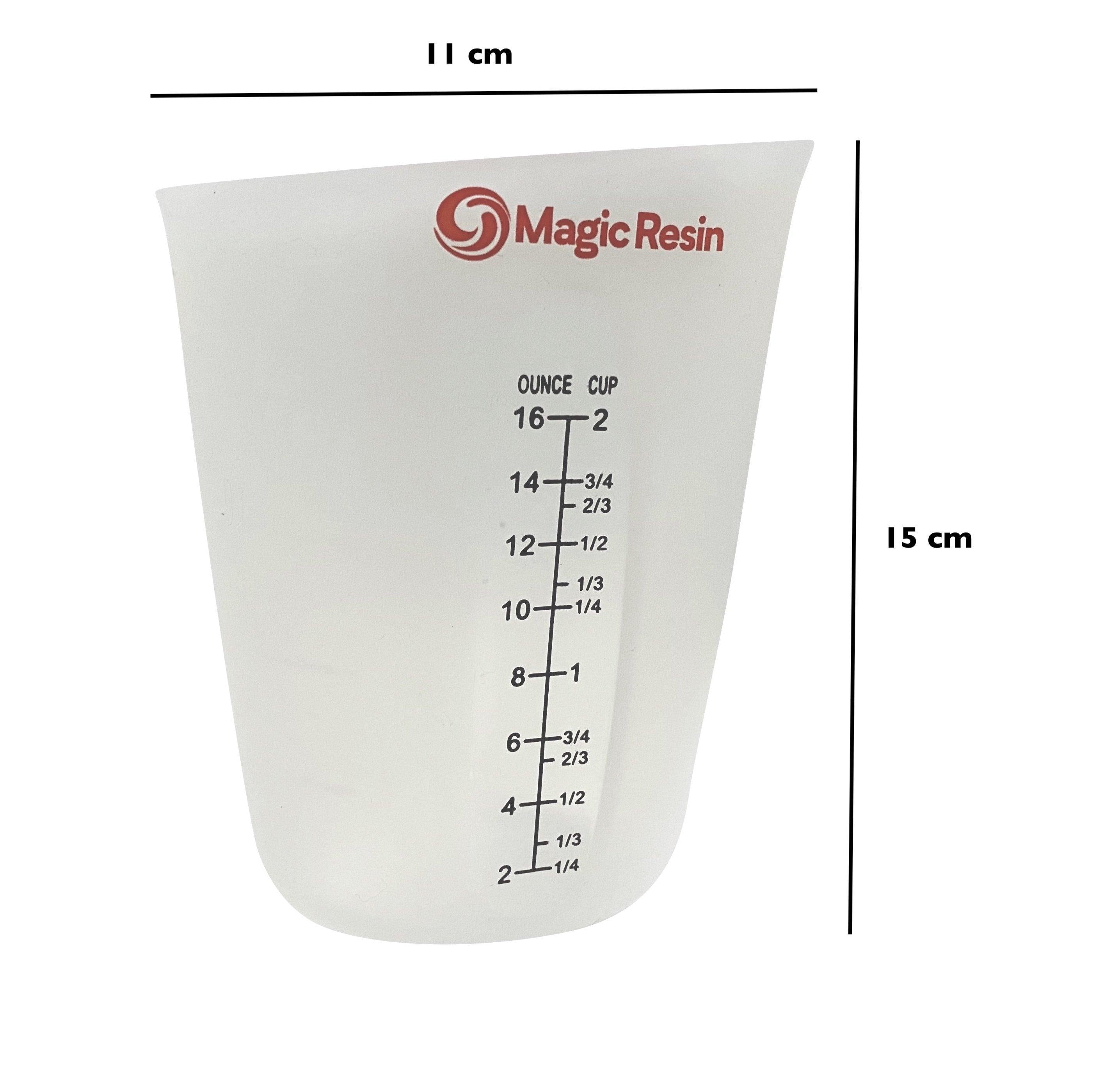 Silicone Flexible Measuring Cups Set for Epoxy Resin, Butter, Chocolate &  More - 2 Cup Melt Stir Squeeze & Pour - Dishwasher Safe - Standard & Metric  Measurment Markings 